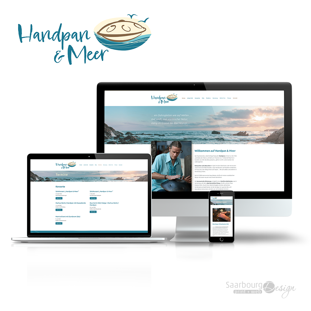 Darstellung der Webseite von Handpan & Meer