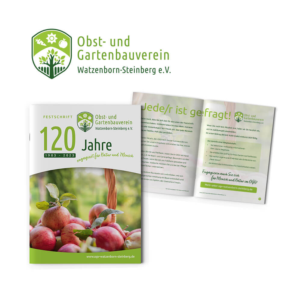 Darstellung der Festschrift 120 Jahre des Obst- und Gartenbauvereins Watzenborn-Steinberg