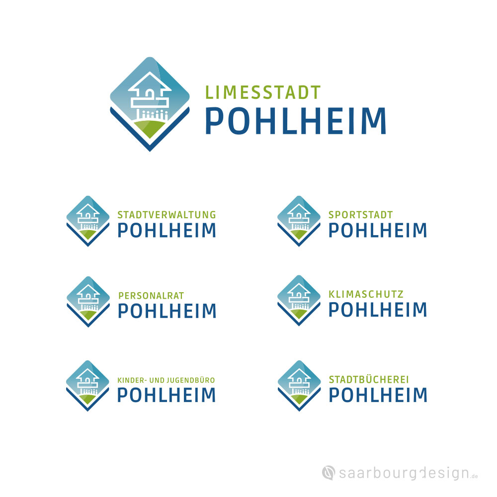 Logofamilie der Stadt Pohlheim für verschiedene Einsatzbereiche