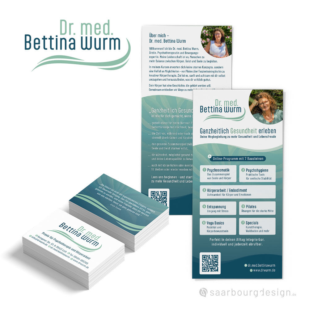Flyer und Visitenkarten im Corporate Design von Dr. med. Bettina Wurm