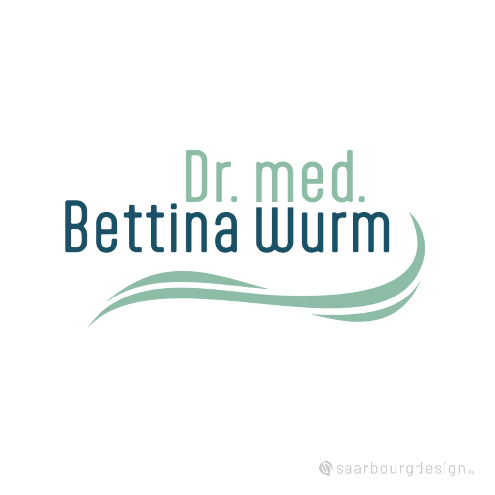 Logo von Dr. med. Bettina Wurm mit geschwungener Wellenform und frischer Farbgebung