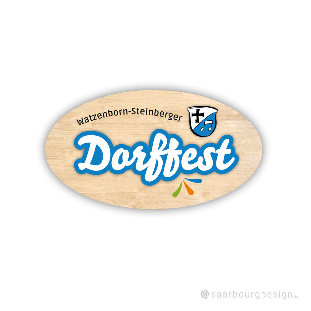 Logo für das Watzenborn-Steinberger Dorffest mit Wappenbezug und Handlettering-Schriftzug