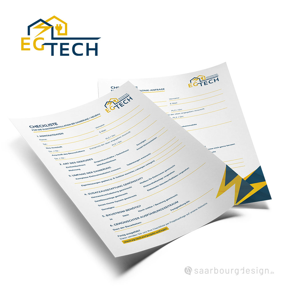 PDF-Checklisten vom Meisterbetrieb Elektrotechnik EG Tech für Kundenanfragen