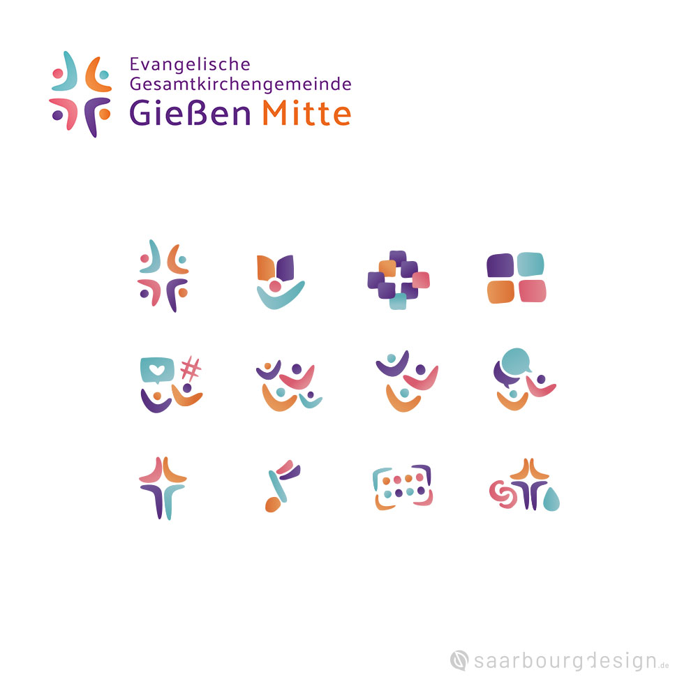 Farbige Icons als Orientierungshilfen im Gemeindebrief der Ev. Gesamtkirchengemeinde Gießen Mitte