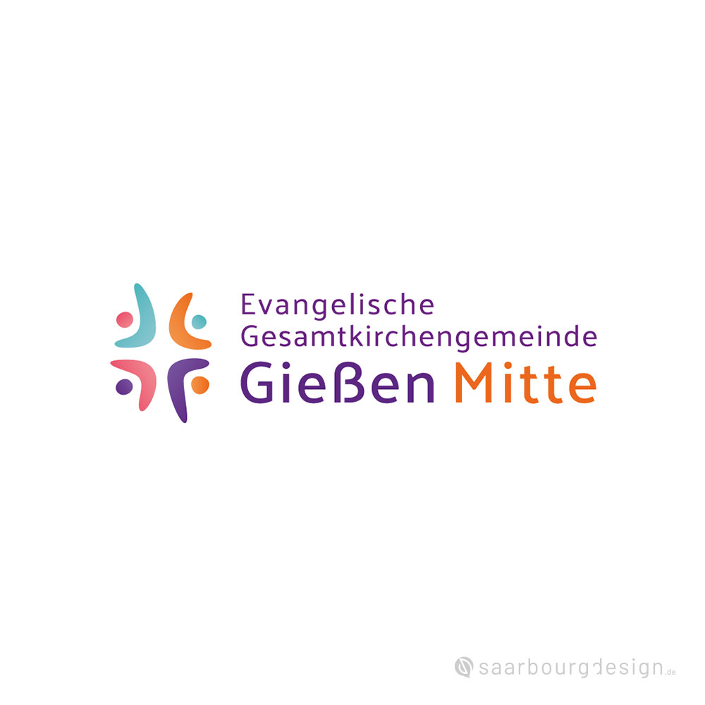 Logo der Ev. Gesamtkirchengemeinde Gießen Mitte in frischer Farbgestaltung