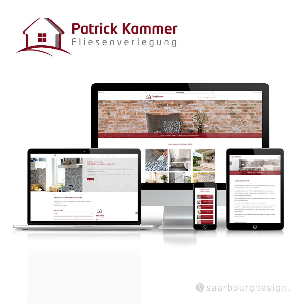 Website von Patrick Kammer Fliesenverlegung auf Desktop, Tablet und Smartphone