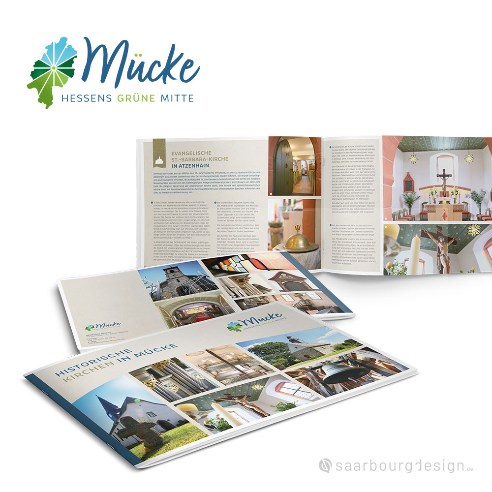 Broschüre über die historischen Kirchen in Mücke mit vielen Innenaufnahmen