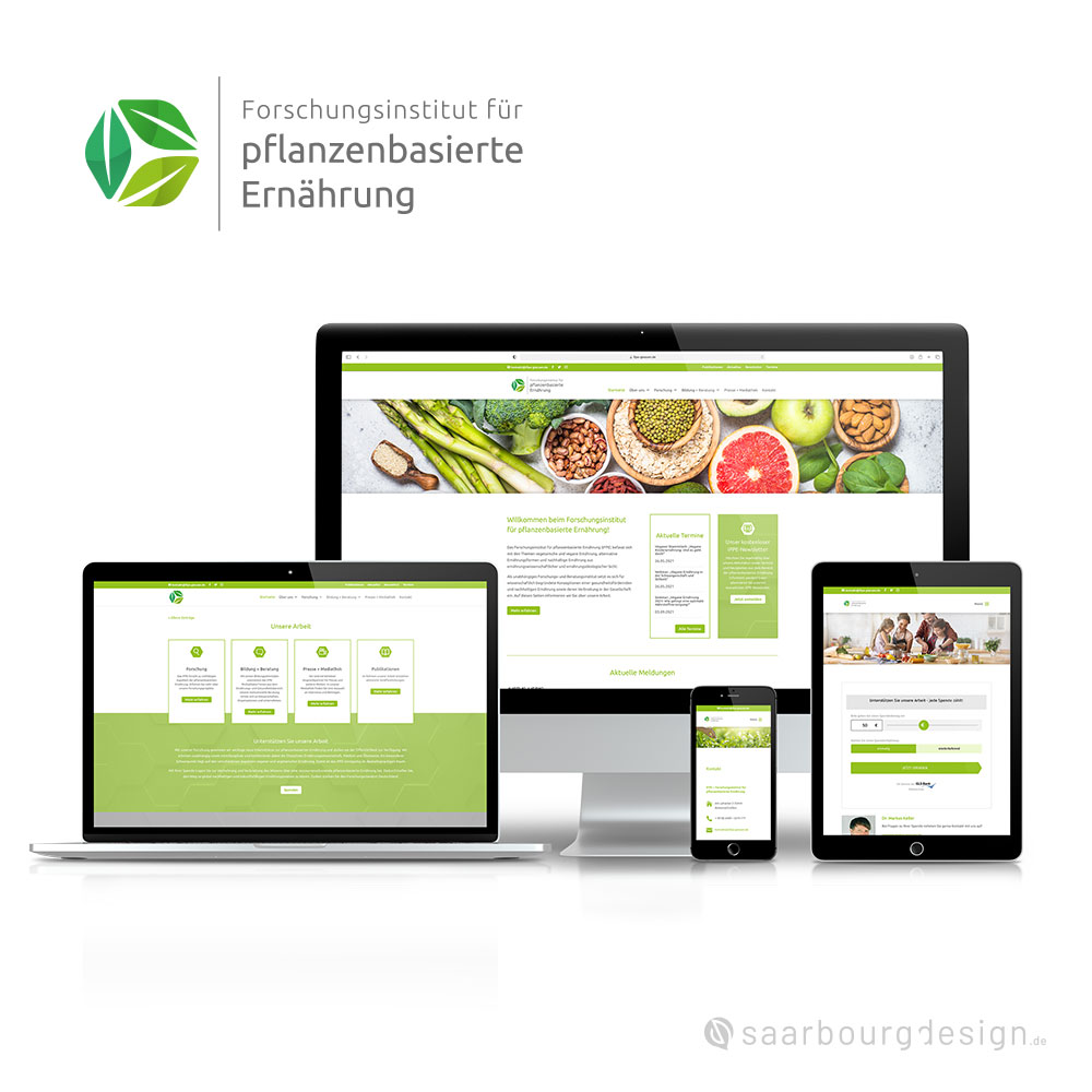 Website des IFPE auf verschiedenen Geräten mit responsive Design