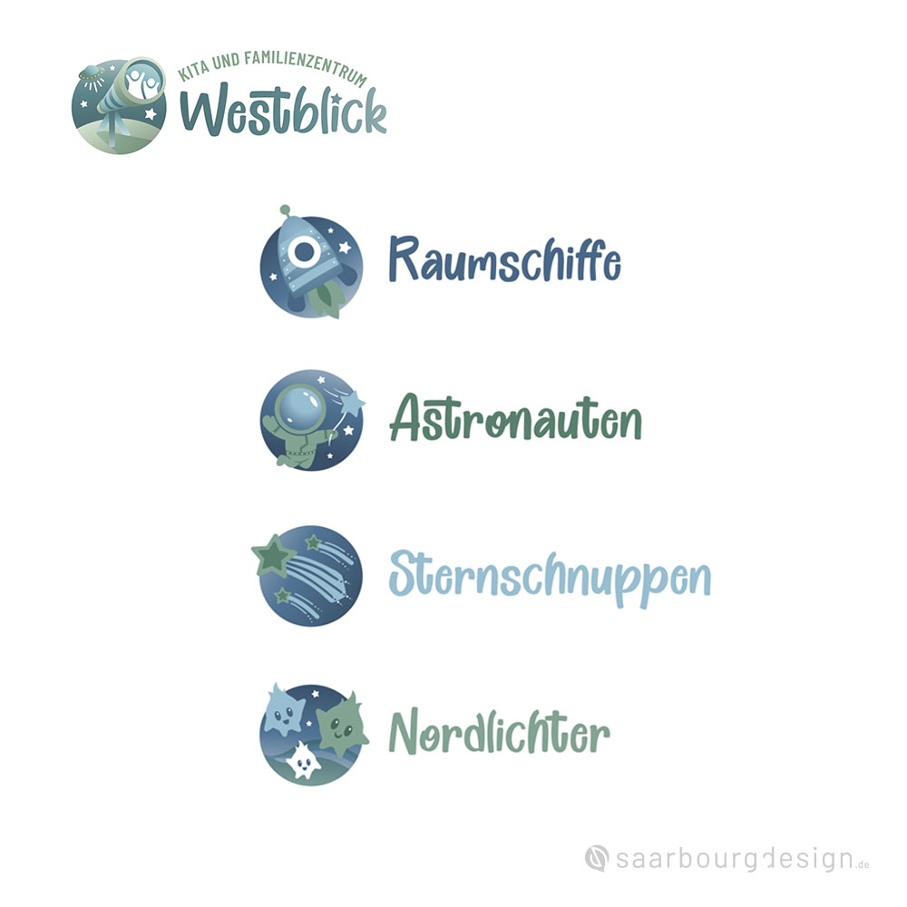 Gruppenillustrationen für die KiTa Westblick