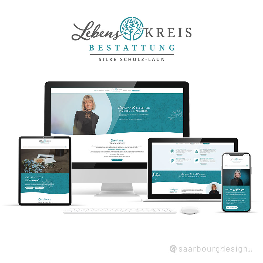 Website für Lebenskreis Bestattung mit emotionalem und klarem Aufbau