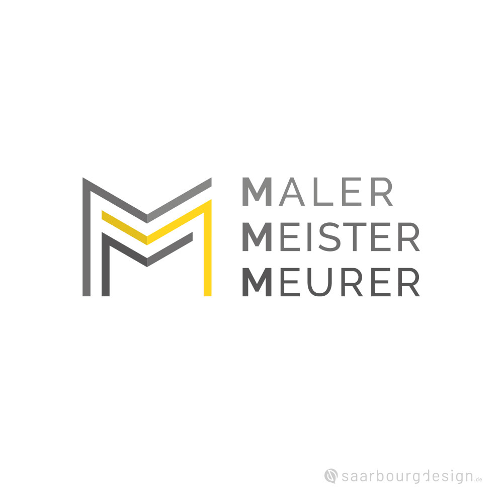 Logo Maler Meister Meurer in Gelb, Grau und Schwarz