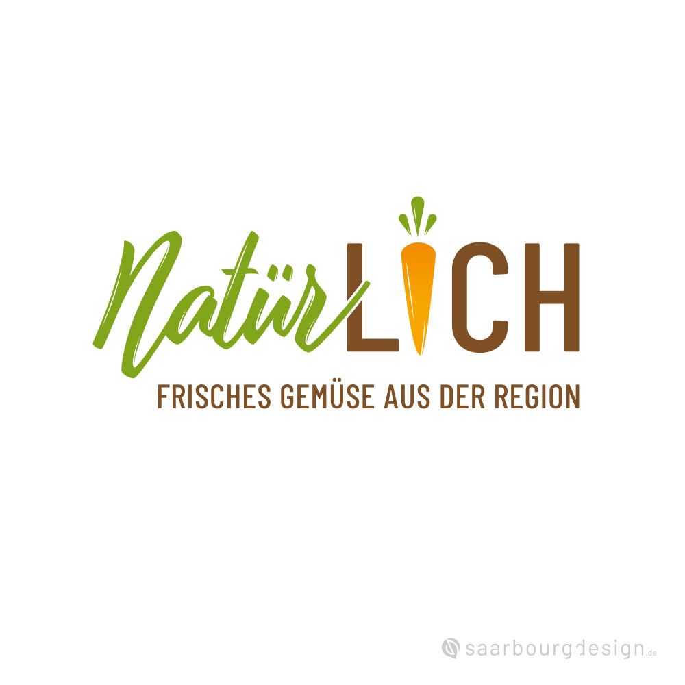 NatürlichLich-Logo mit Möhrenbildzeichen und Claim