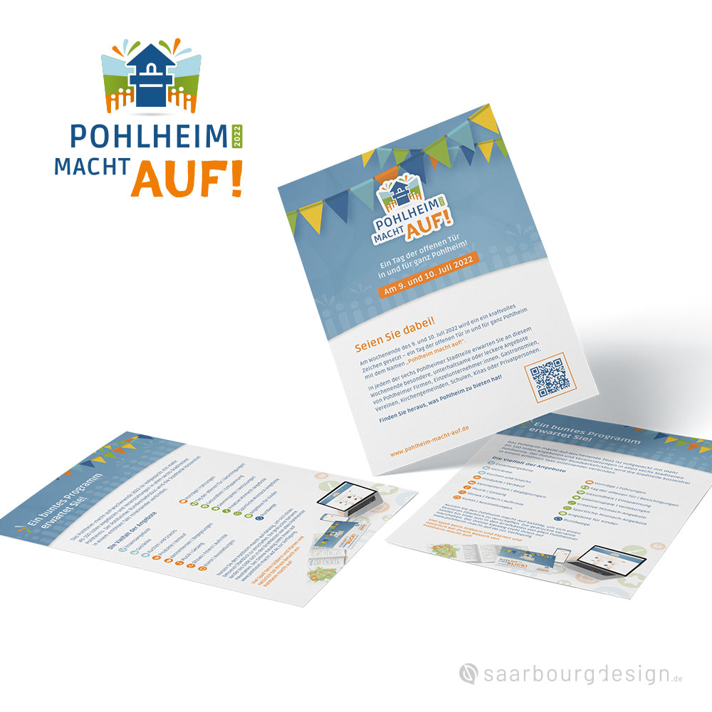 Infoflyer mit Überblick zu „Pohlheim macht auf“