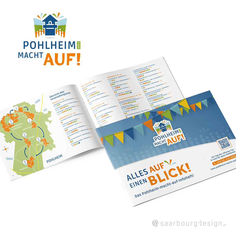 Gedruckter Info-Katalog mit Überblick über alle Veranstaltungen und Beteiligten von „Pohlheim macht auf“