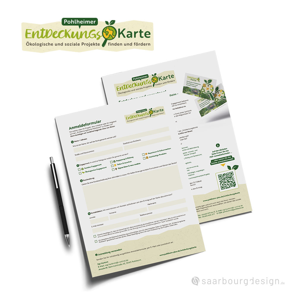Anmeldeformular und Informationsblatt zur Pohlheimer Entdeckungskarte