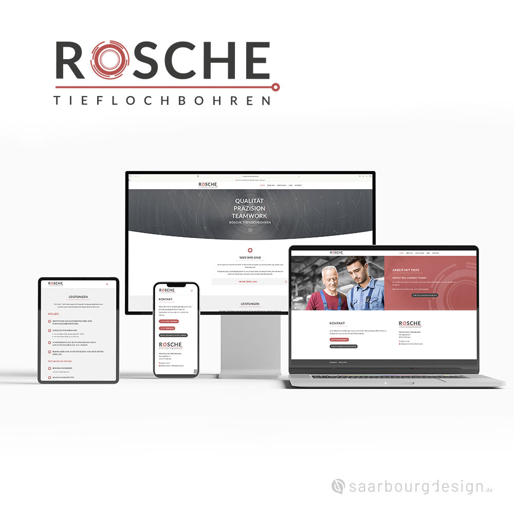 Darstellung der Webseite des Unternehmens Rosche Tieflochbohren