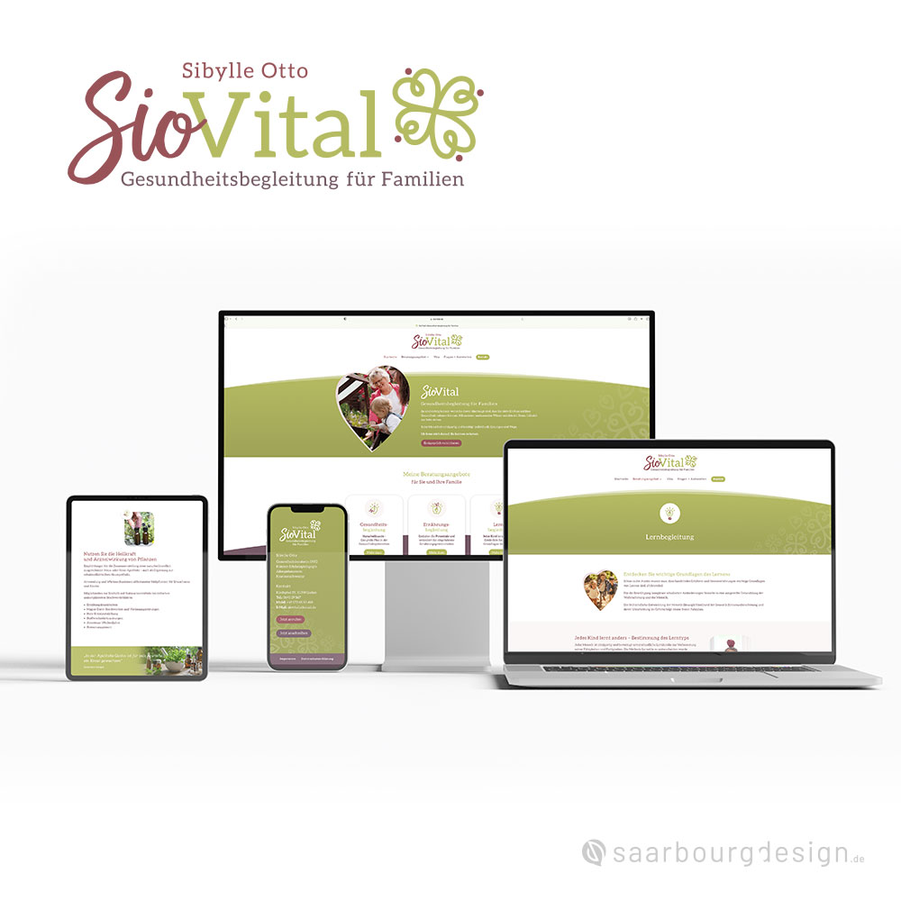 Darstellung der Webseite von SioVital