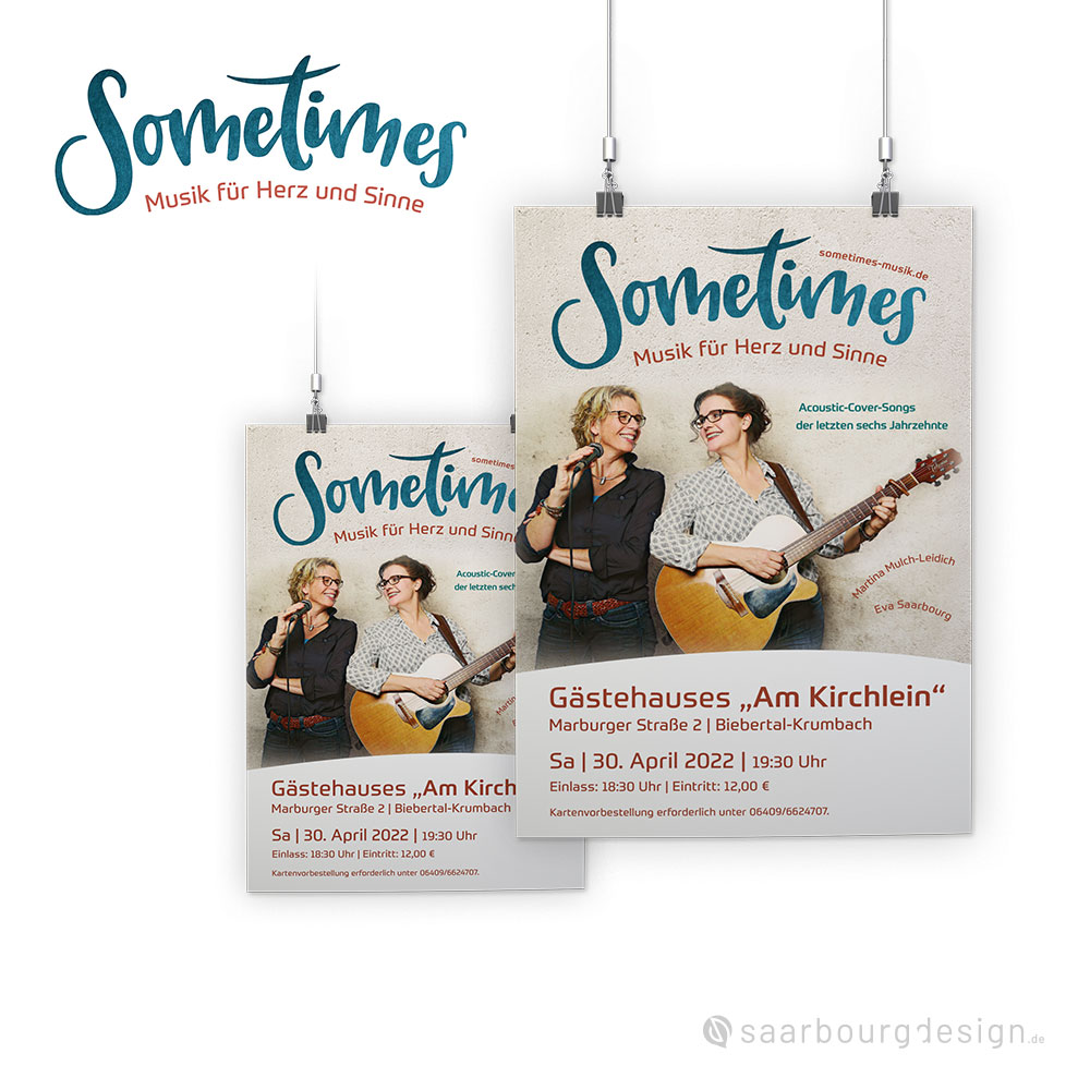 Darstellung der Konzert-Plakate des Musik-Duos Sometimes
