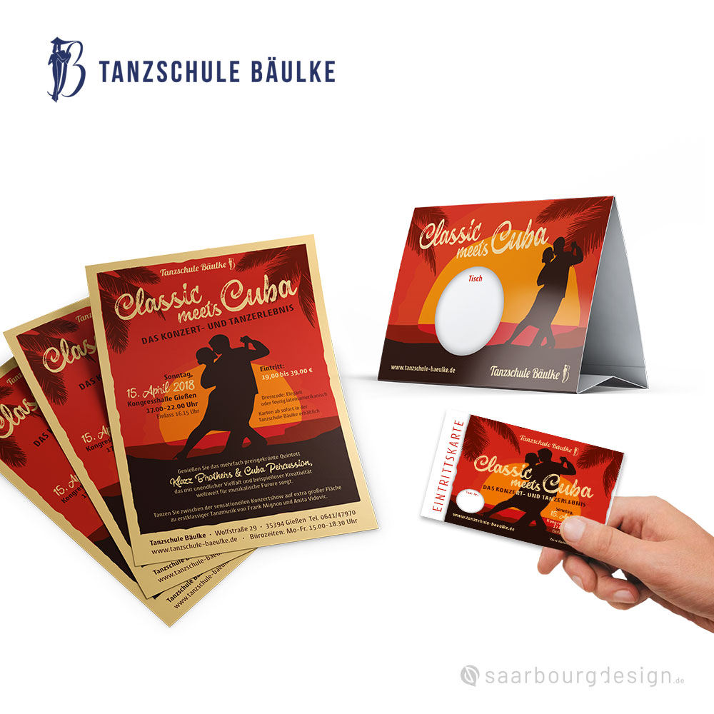 Darstellung von Werbematerial der Tanzschule Bäulke