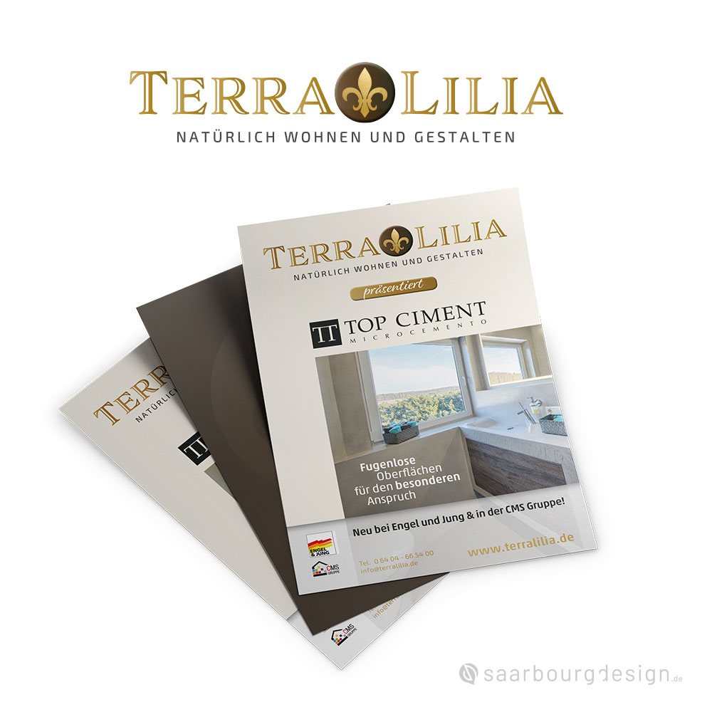 Darstellung eines Flyers von Terrra Lilia - Natürlich Wohnen und Gestalten