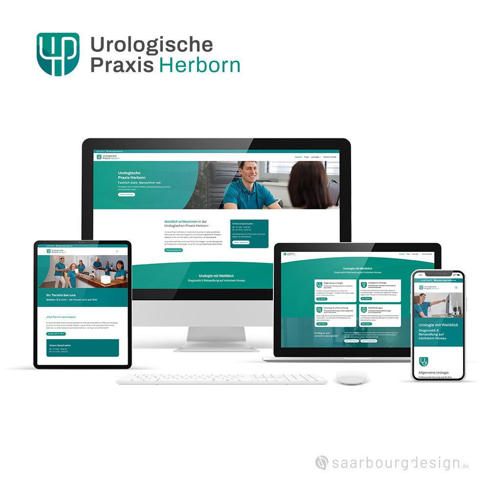 Website der Urologischen Praxis Herborn auf Desktop, Tablet und Smartphone