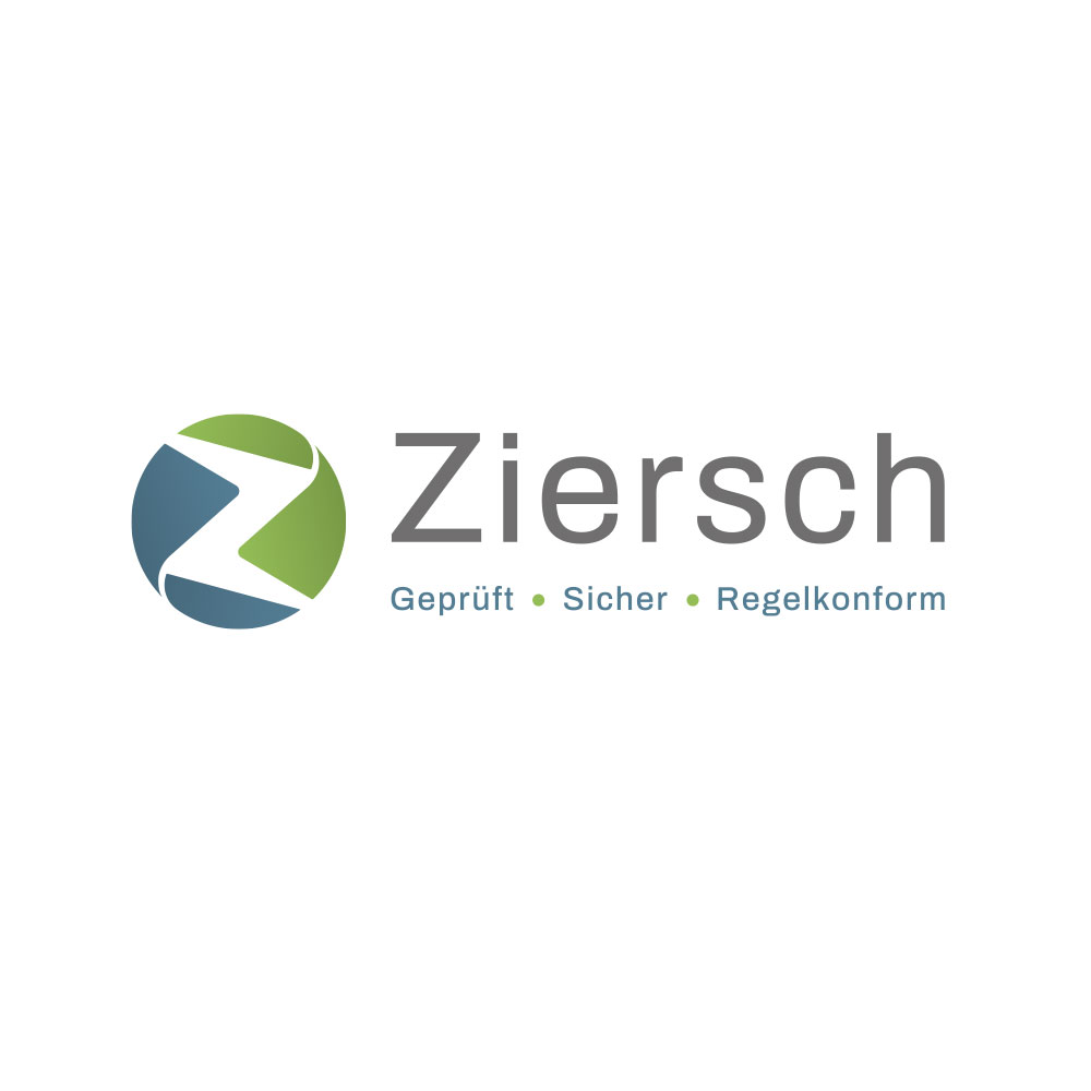 Logo der Prüfsachverständigengesellschaft Ziersch mit Slogan „Geprüft – Sicher – Regelkonform“