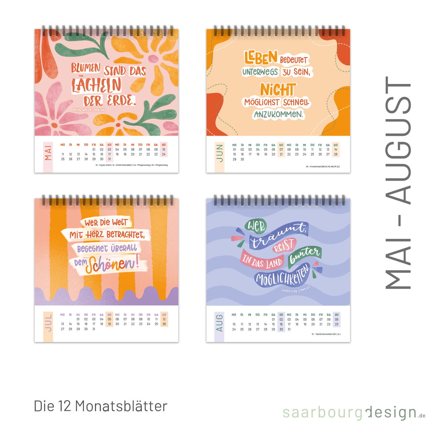 Monate Mai - August