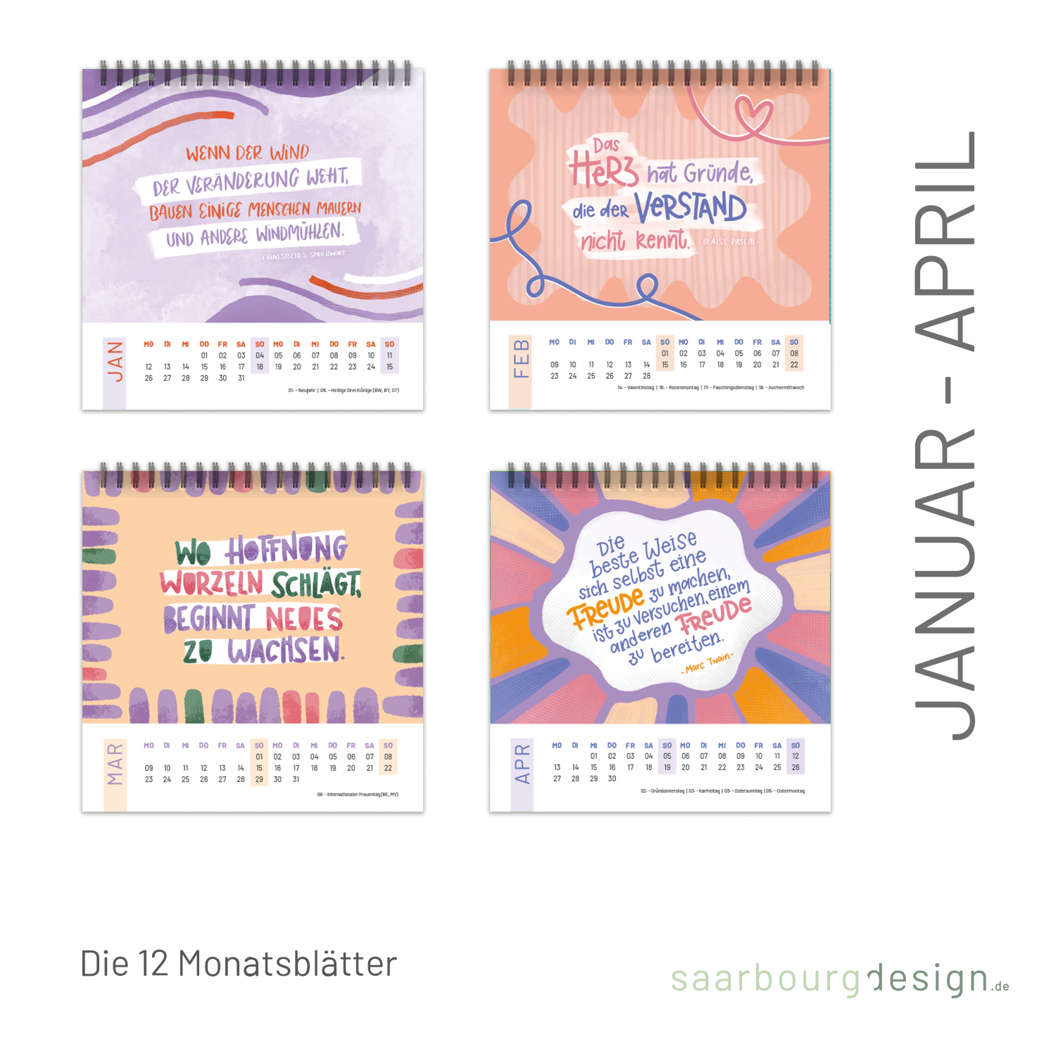 Monate Januar - April