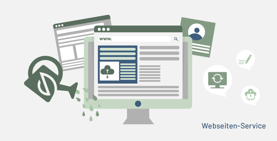 Illustration zum Webseiten-Service mit WordPress-Pflege und technischer Wartung