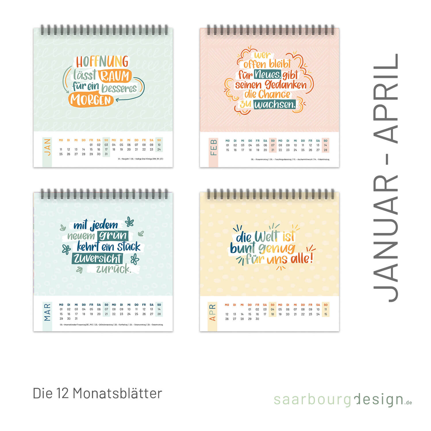 Monate Januar - April