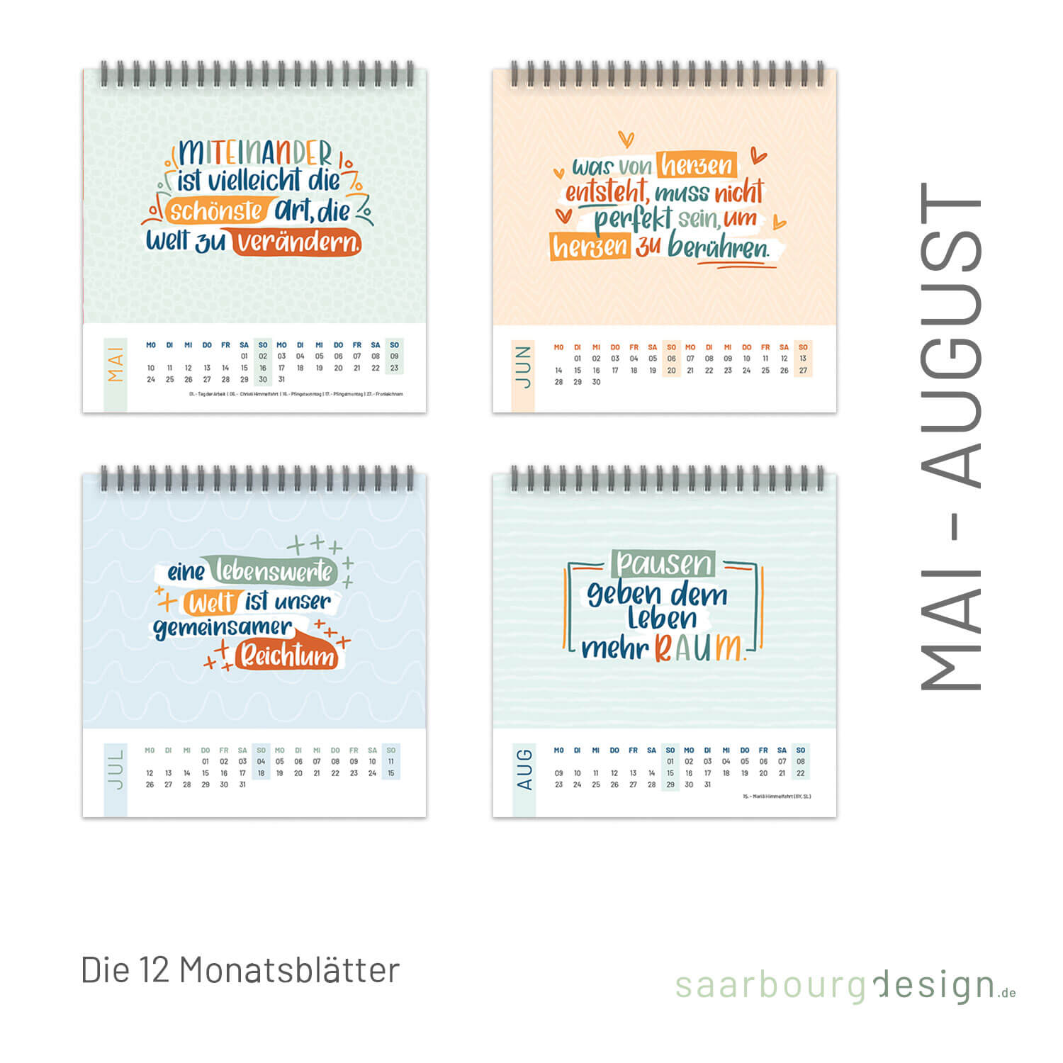 Monate Mai - August